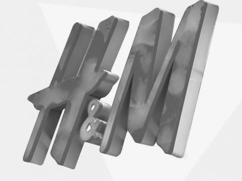 3D logo H&M, zwart wit